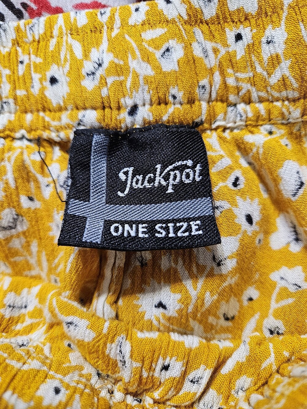 Jackpot OSFA Tiered Floral Maxi Skirt in Mustard, Pink, Black & Blue - Picture 7 of 8